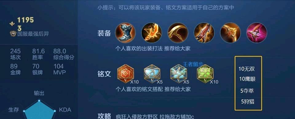 战胜后羿，掌握对抗装备出装攻略的关键（打破后羿神话，解密胜利之道）
